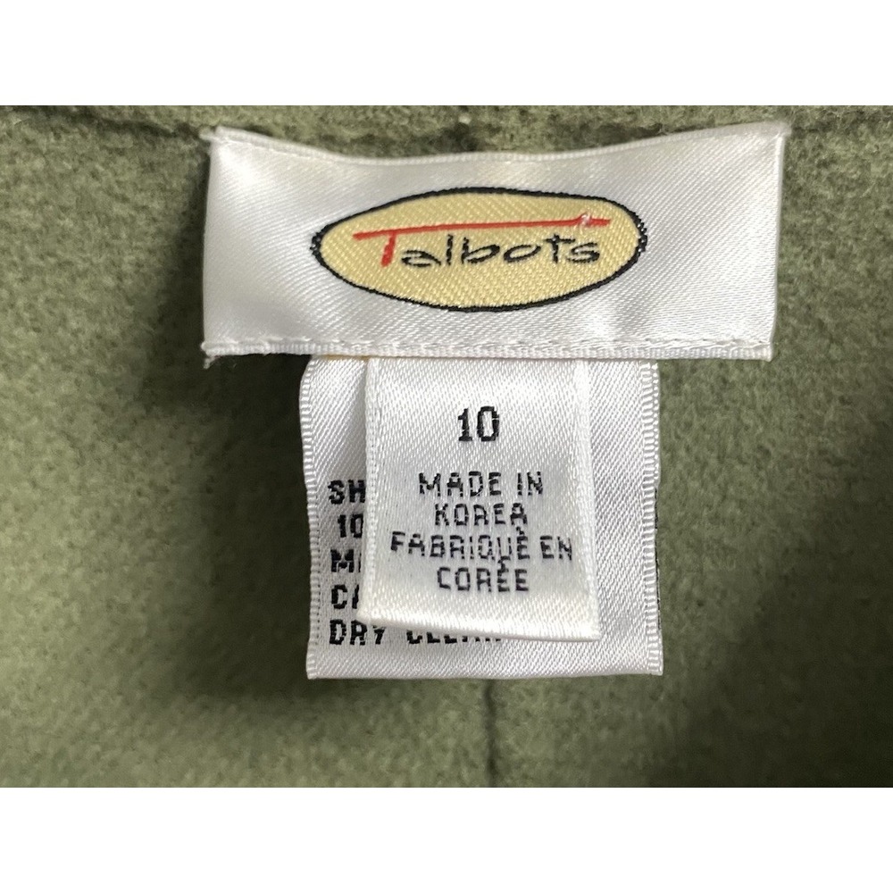 Talbots Women's 100% Wool Button Up Jacket Olive Green Blazer‎ Size 10 EUC - Picture 4 of 6